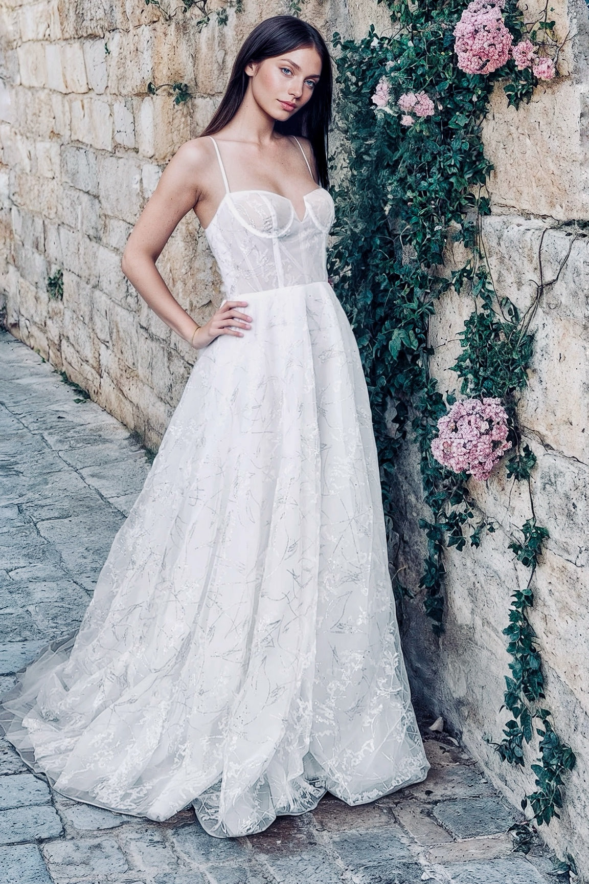 Cyrilla | Magical Glitter Tulle A-Line Wedding Dress Reign Bridal Cyrilla | Magical Glitter Tulle A-Line Wedding Dress Reign Bridal
