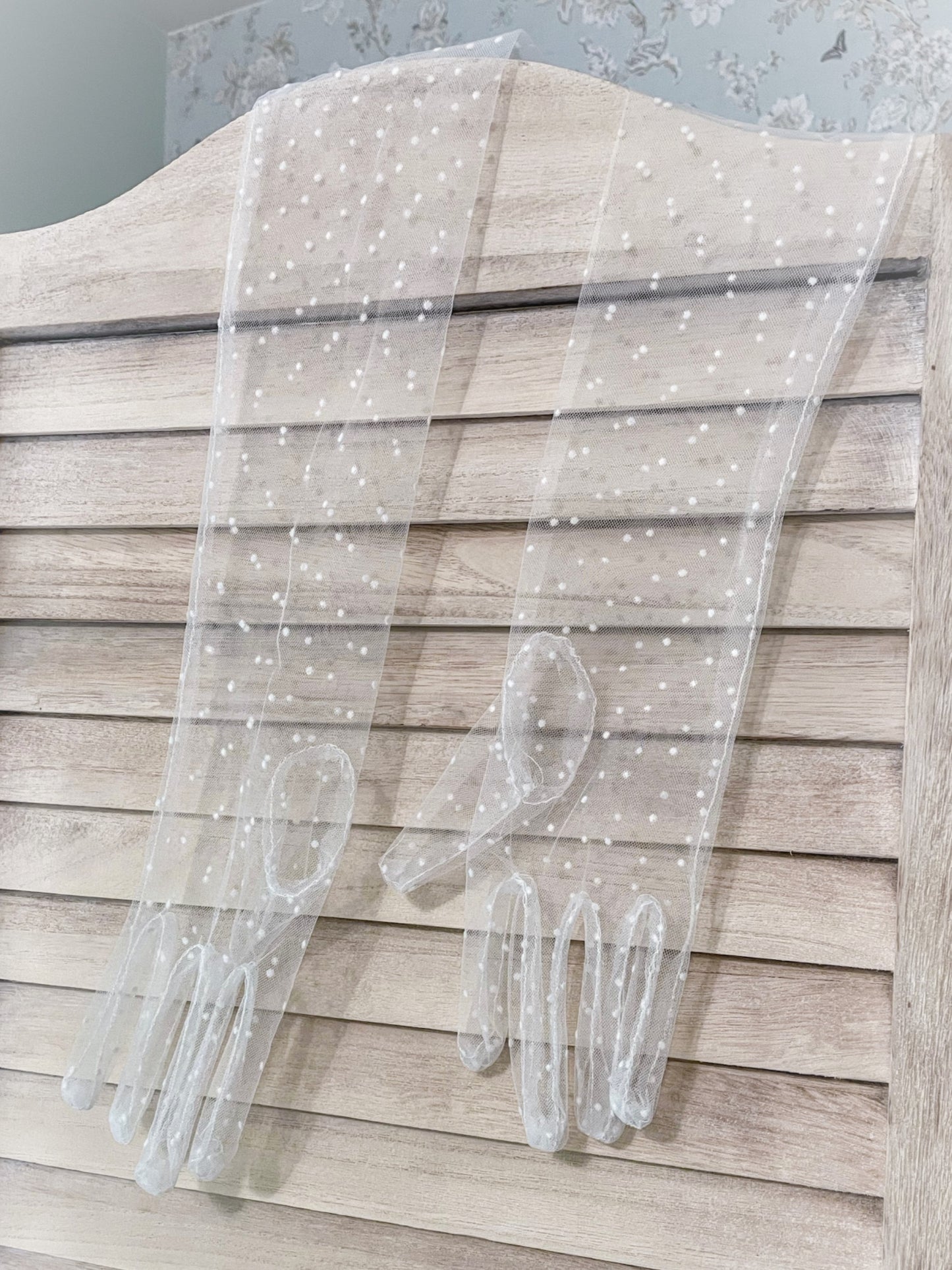 Tulle Polka Dot Bridal Gloves image 4