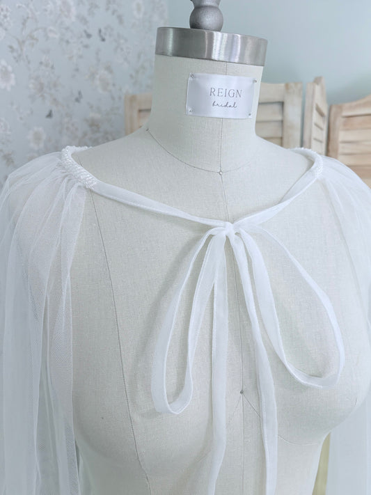 Beaded Collar Cape Veil