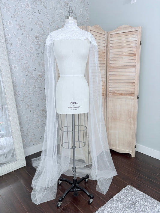 Beaded High Neck Capulet Veil