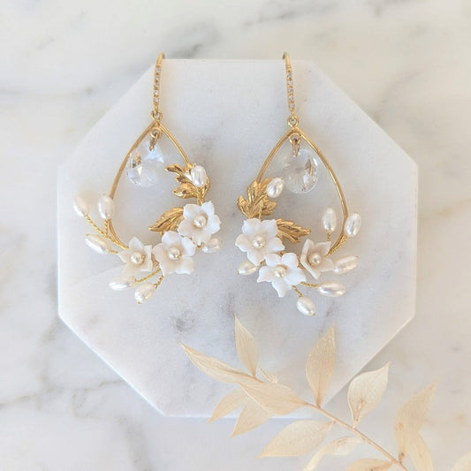 ALISHA Gold Floral Teardrop Earrings