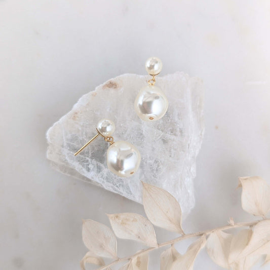 DIANE Pearl Drop Baroque Style Earrings