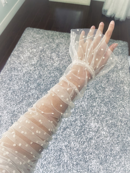 Tulle Polka Dot Bridal Sleeves image 1
