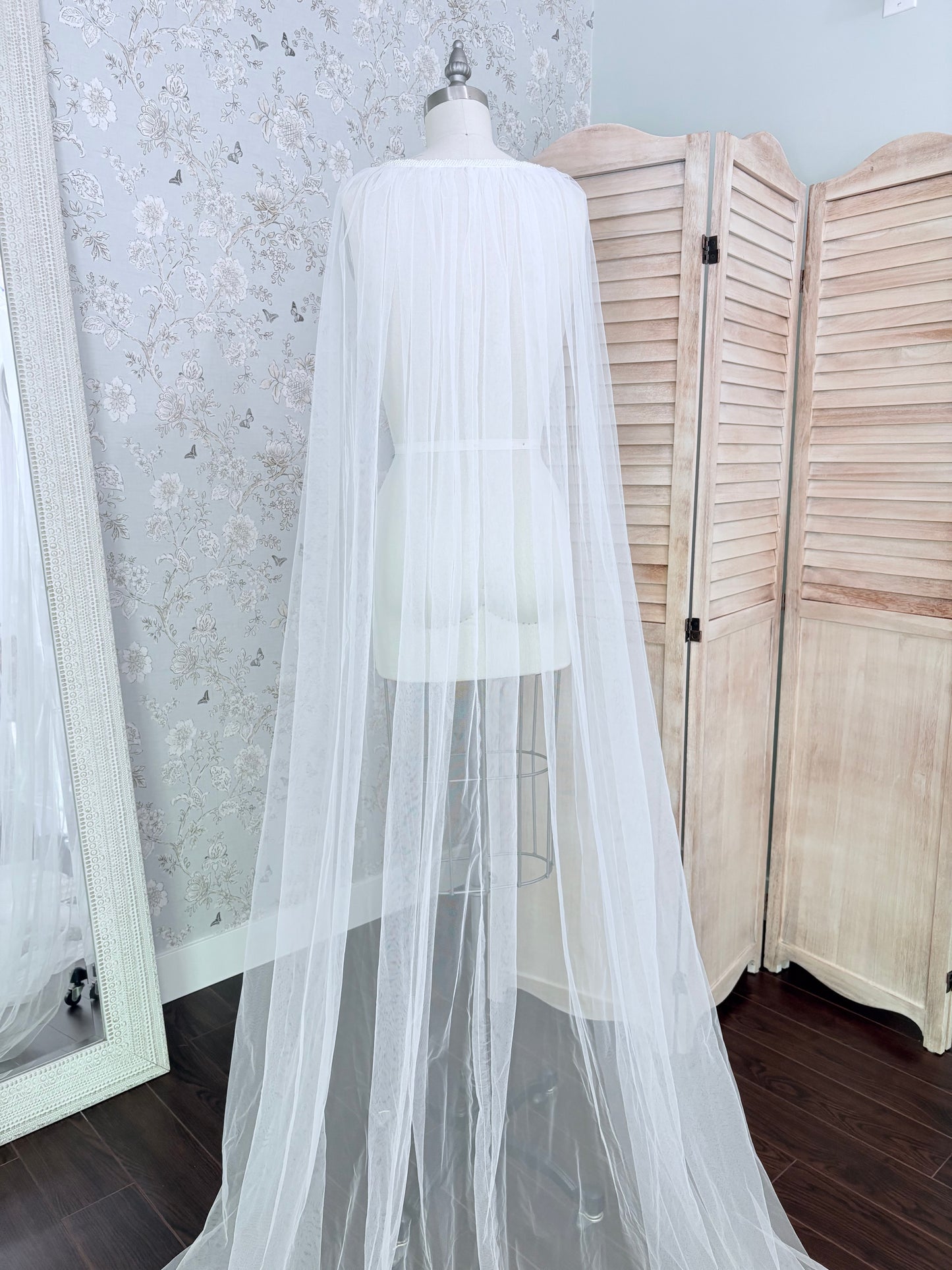 Beaded Collar Cape Veil