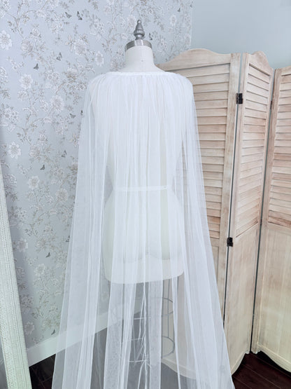 Beaded Collar Cape Veil