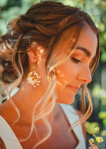 ALISHA Gold Floral Teardrop Earrings