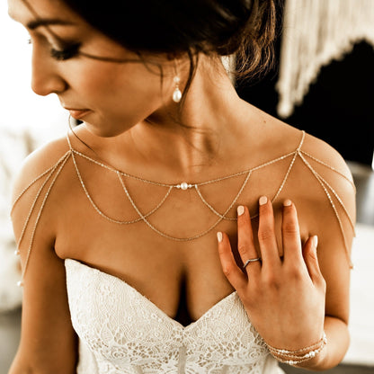 JESSICA Pearl Bridal Shoulder Jewelry