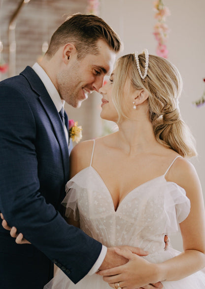 JESS Double Pearl Drop Bridal Earrings
