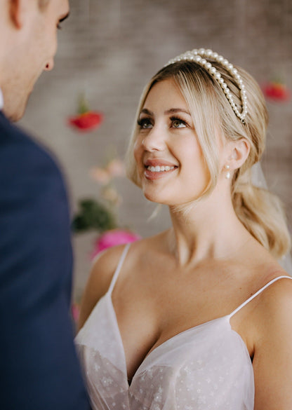 JESS Double Pearl Drop Bridal Earrings