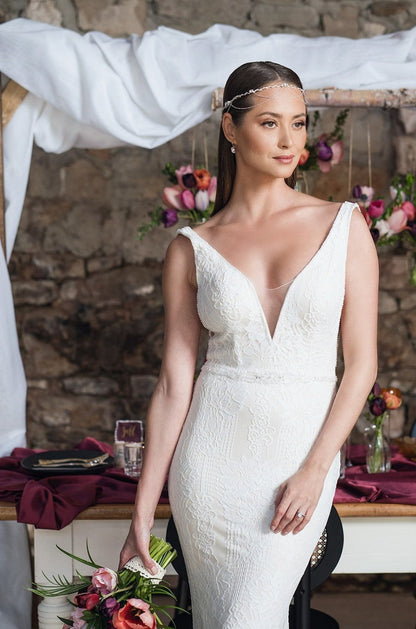 OLYMPIA Crystal Draped Bridal Crown