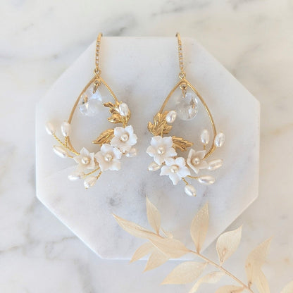 ALISHA Gold Floral Teardrop Earrings