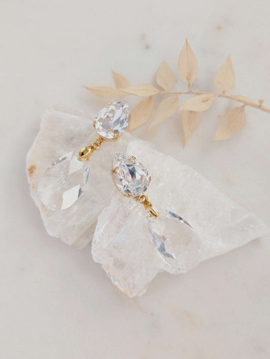 DANICA Crystal Teardrop Bridal Earrings