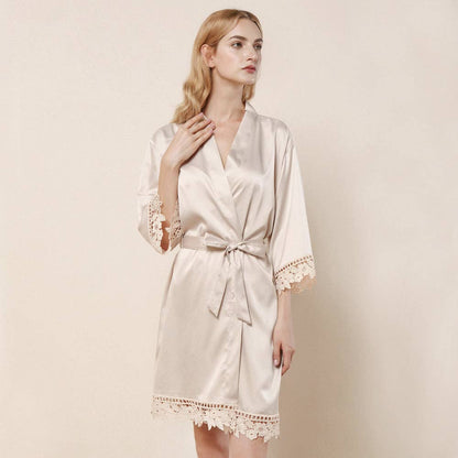 Champagne Satin Lace Robe