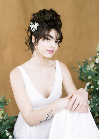 AVA Crystal & Pearl Flower Bridal Hair Pins