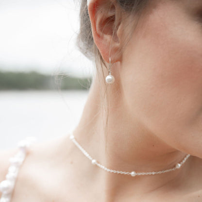 SANDRA Double Strand Pearl Bridal Back Necklace