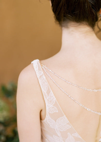 STELLA Detachable Beaded Crystal Back Jewelry for Wedding Dress