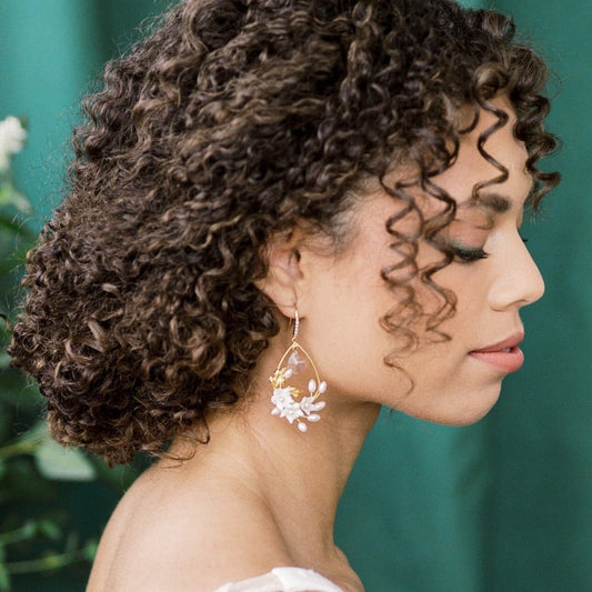 ALISHA Gold Floral Teardrop Earrings