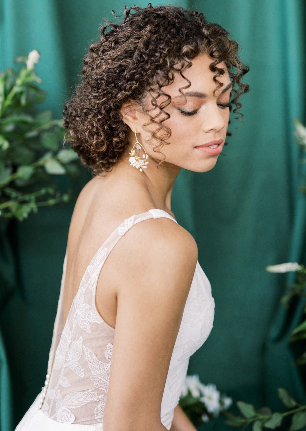 ALISHA Gold Floral Teardrop Earrings