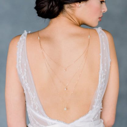 EVONNE Pearl Bridal Back Necklace