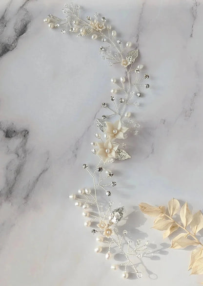 PANDORA Crystal & Pearl Bridal Hair Vine