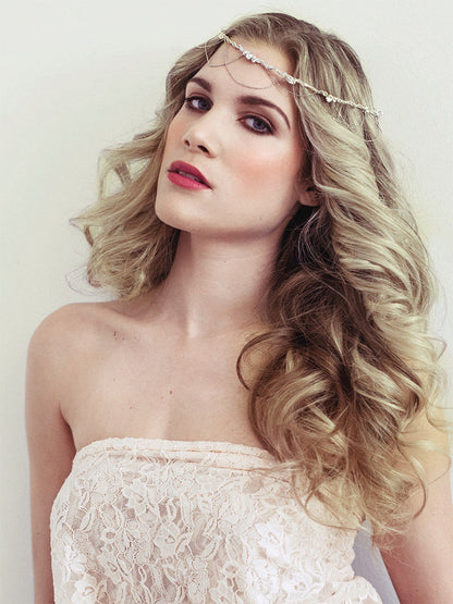 OLYMPIA Crystal Draped Bridal Crown