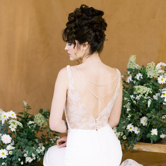 STELLA Detachable Beaded Crystal Back Jewelry for Wedding Dress