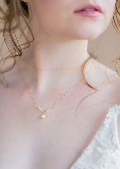 JORDAN Pearl Layered Back Necklace