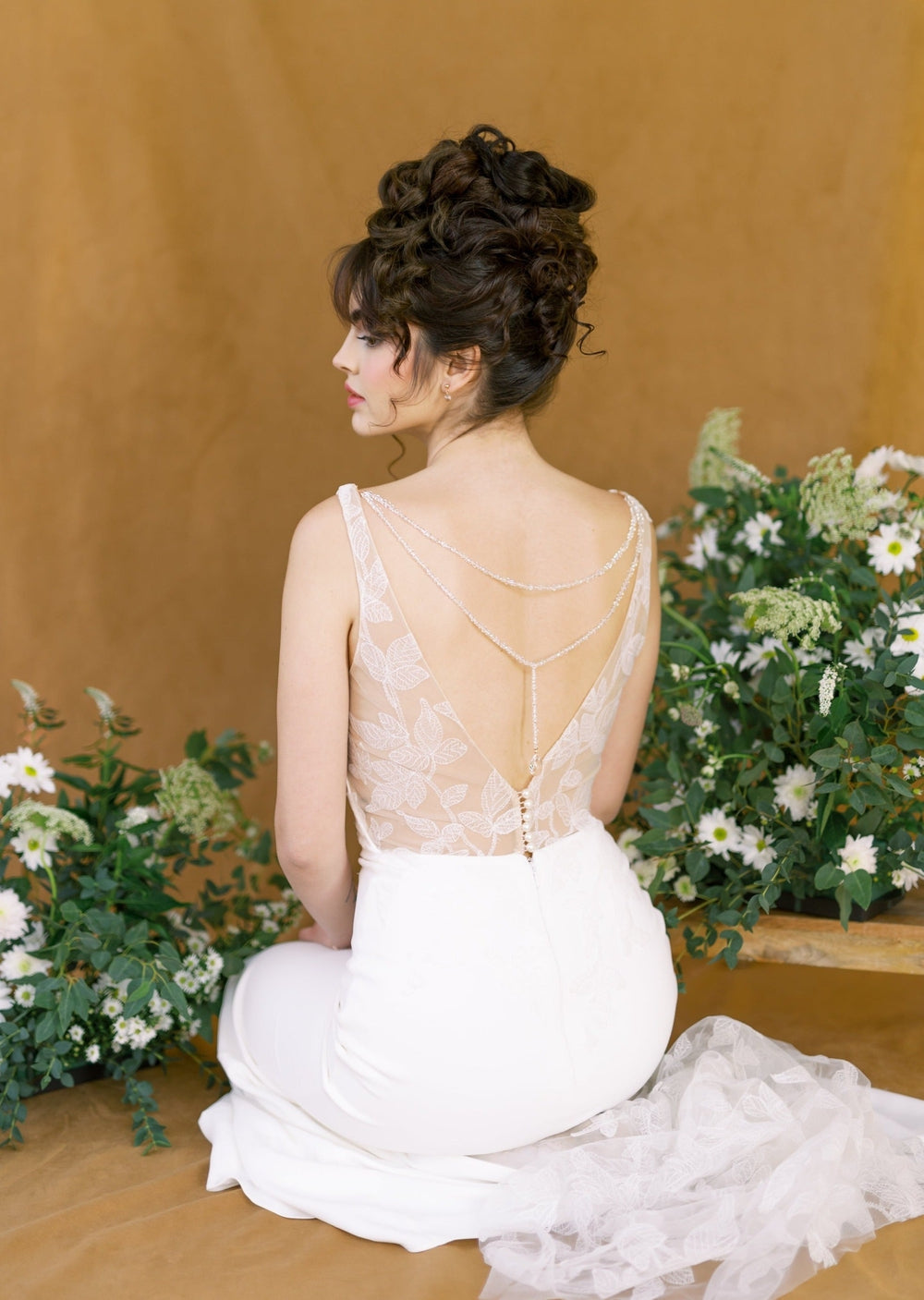 STELLA Detachable Beaded Crystal Back Jewelry for Wedding Dress
