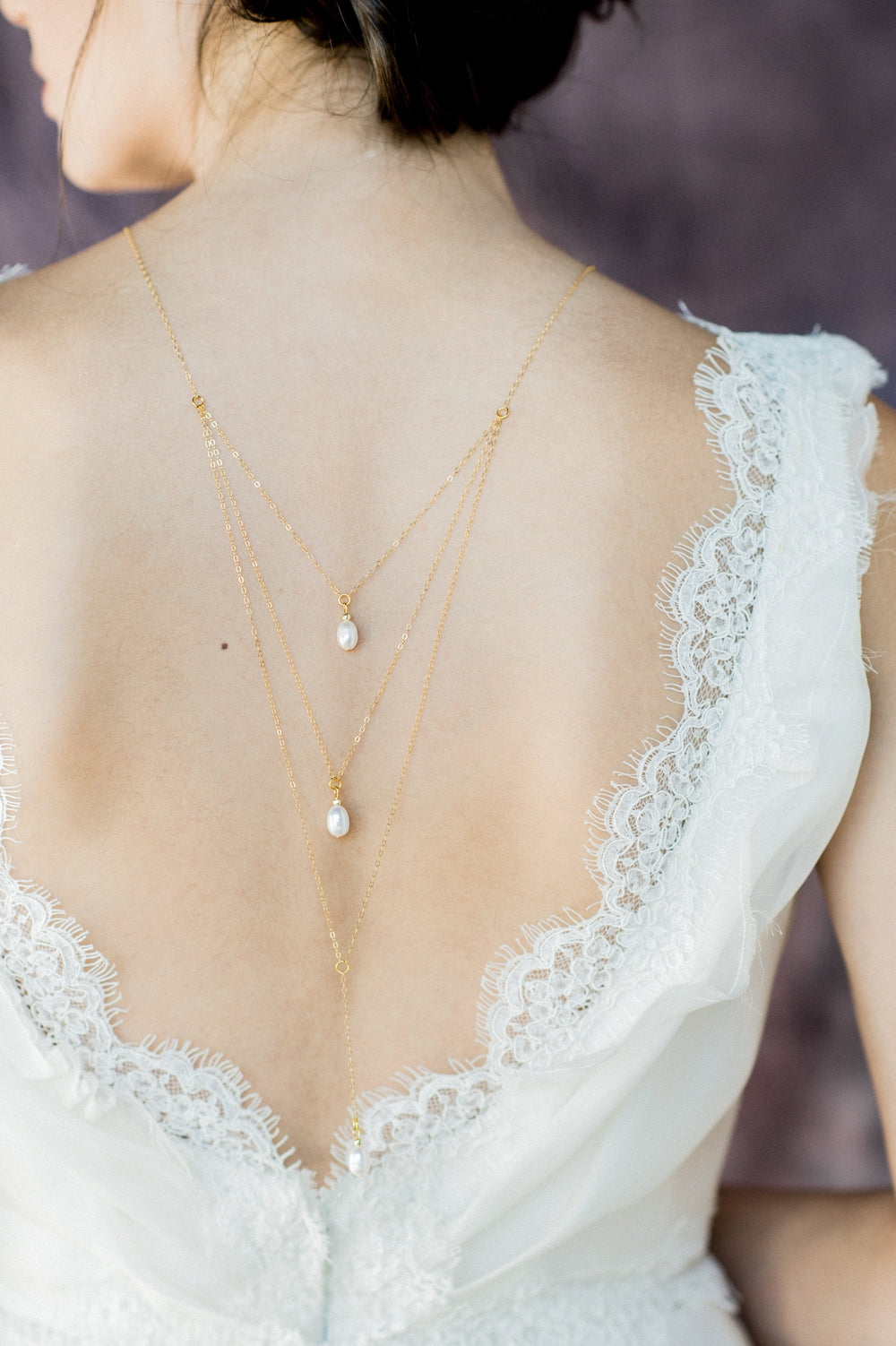 RITA Freshwater Pearl Bridal Back Necklace