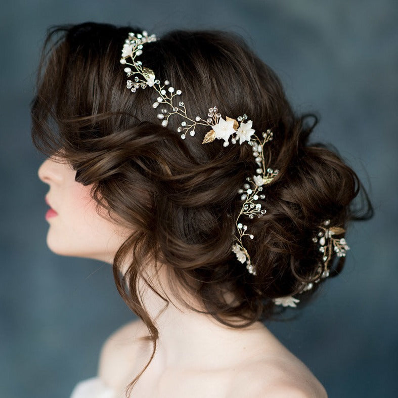 PANDORA Crystal & Pearl Bridal Hair Vine