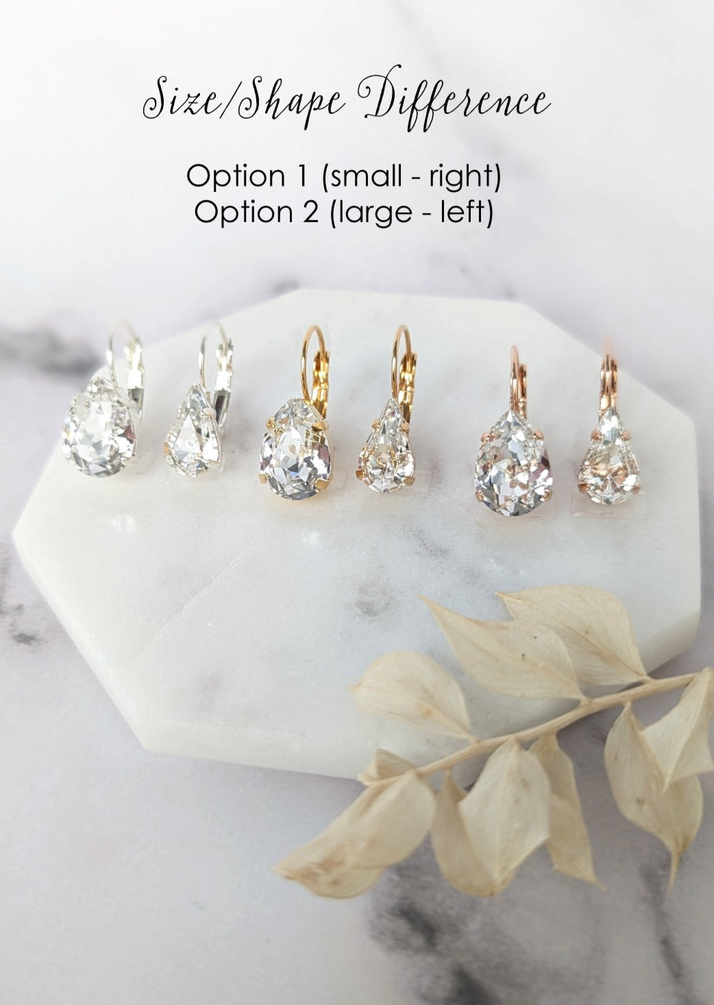 SARA Crystal Pear Drop Earrings