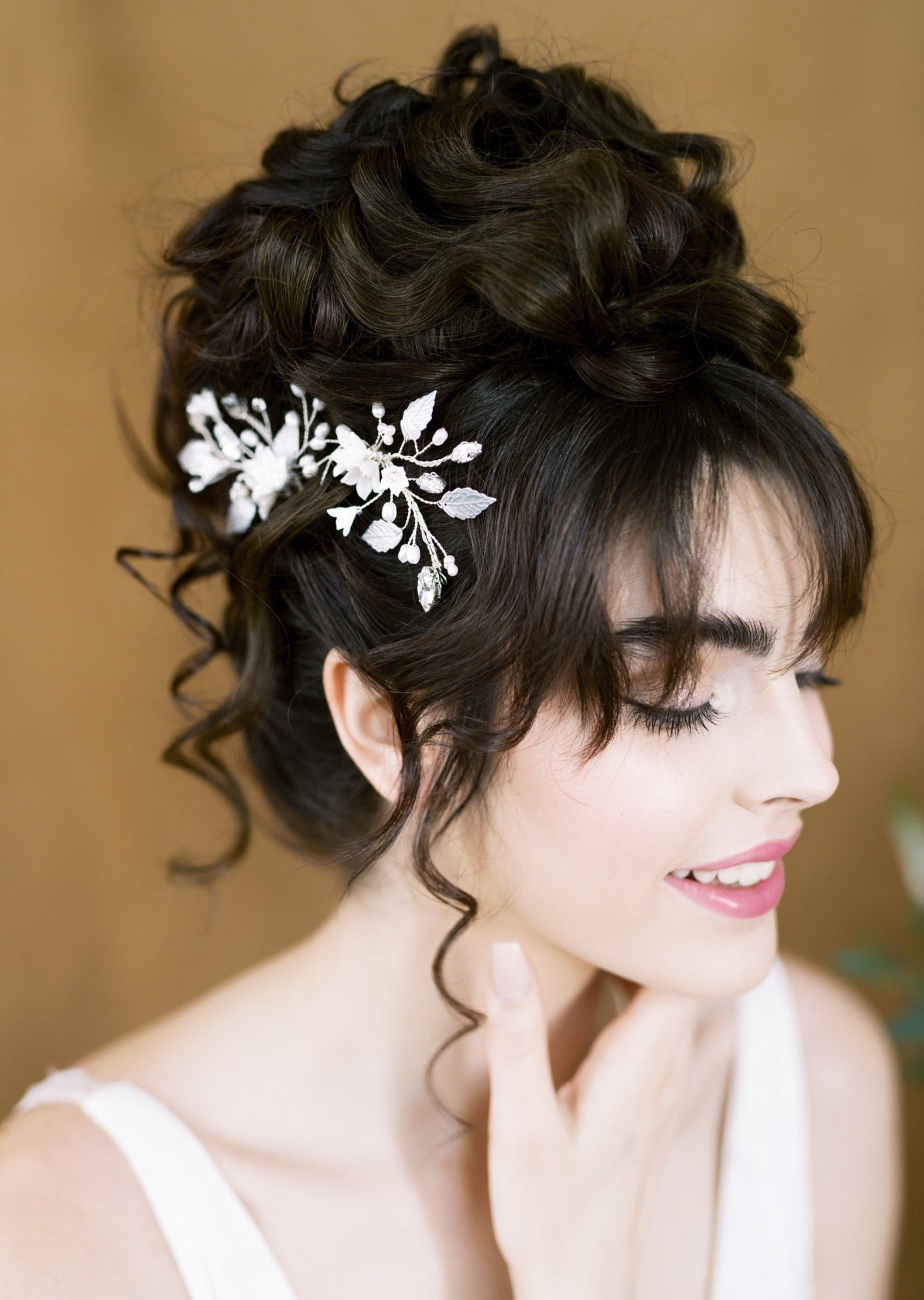 AVA Crystal & Pearl Flower Bridal Hair Pins
