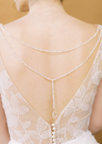 STELLA Detachable Beaded Crystal Back Jewelry for Wedding Dress