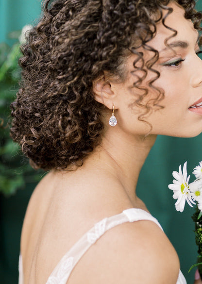 GRACIE Teardrop Crystal Hoop Earrings