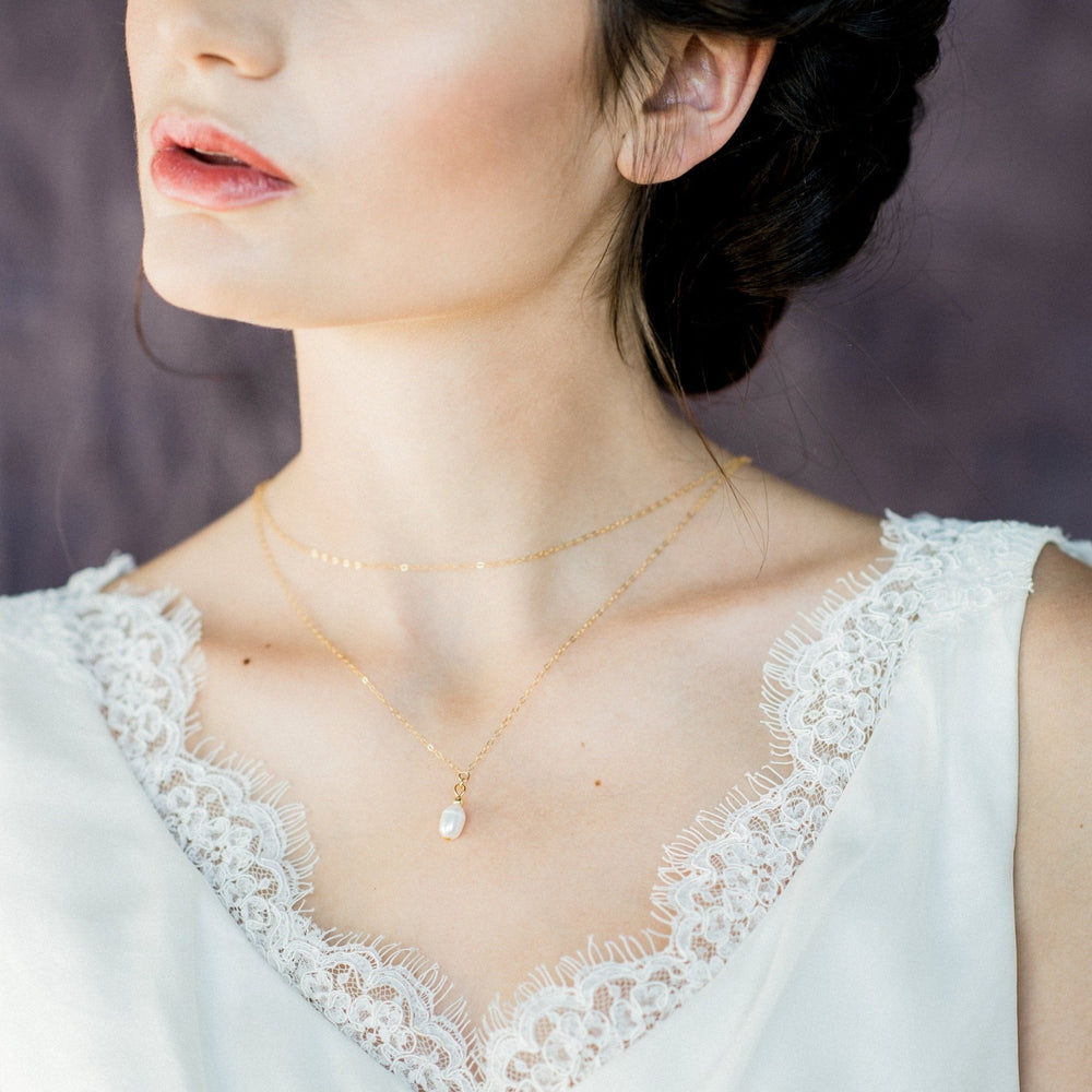 RITA Freshwater Pearl Bridal Back Necklace