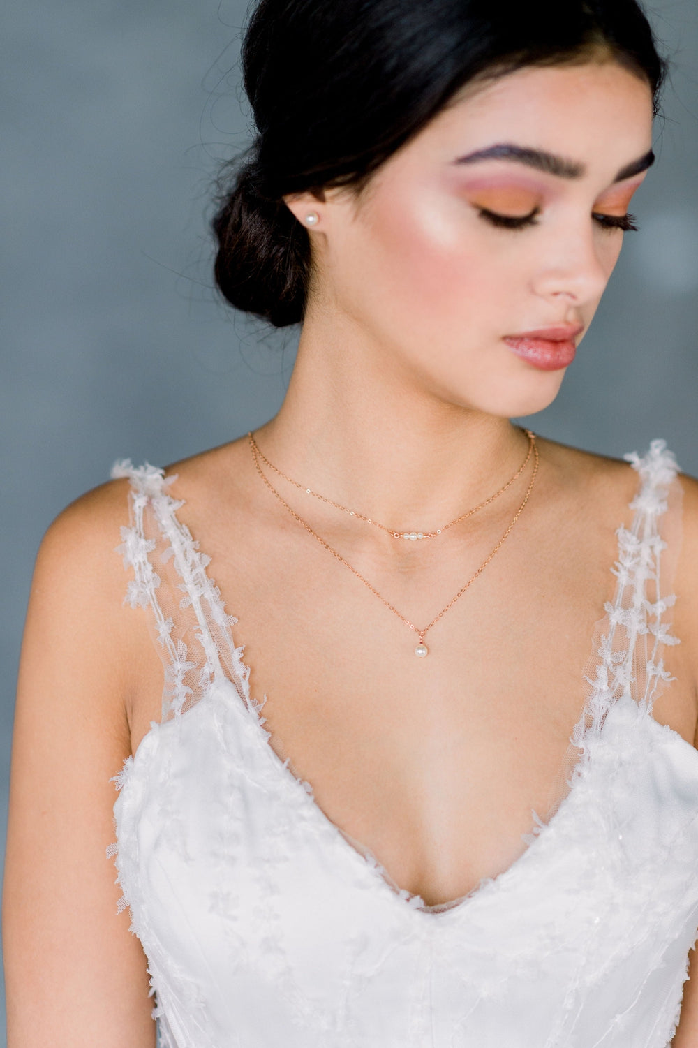 EVONNE Pearl Bridal Back Necklace
