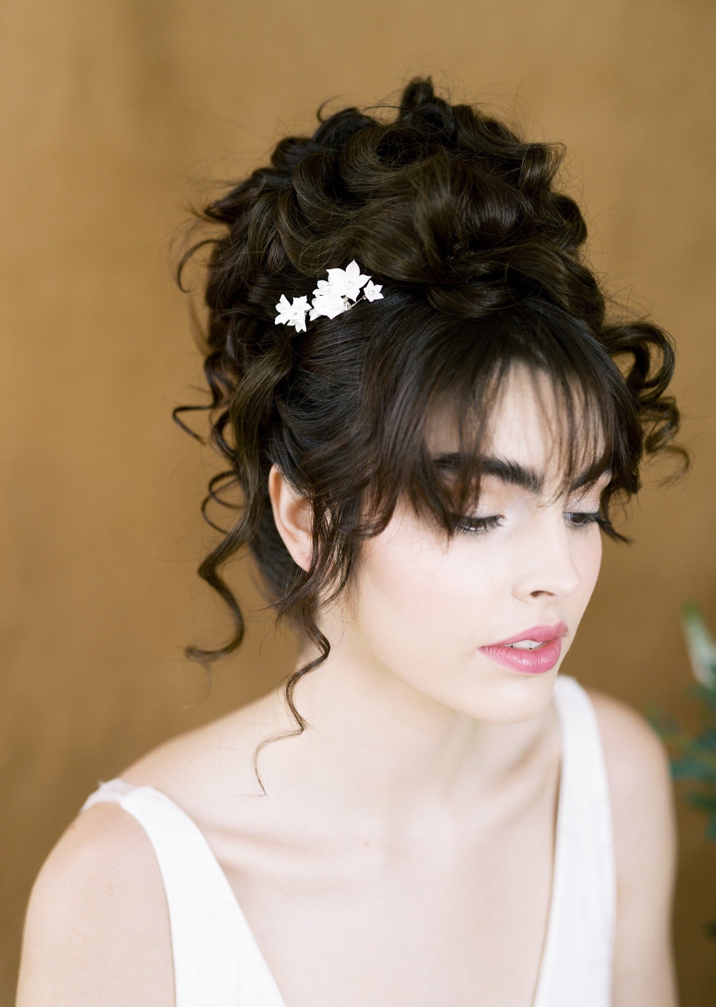 MOUNA Small Clay Flower Bridal Hair Comb