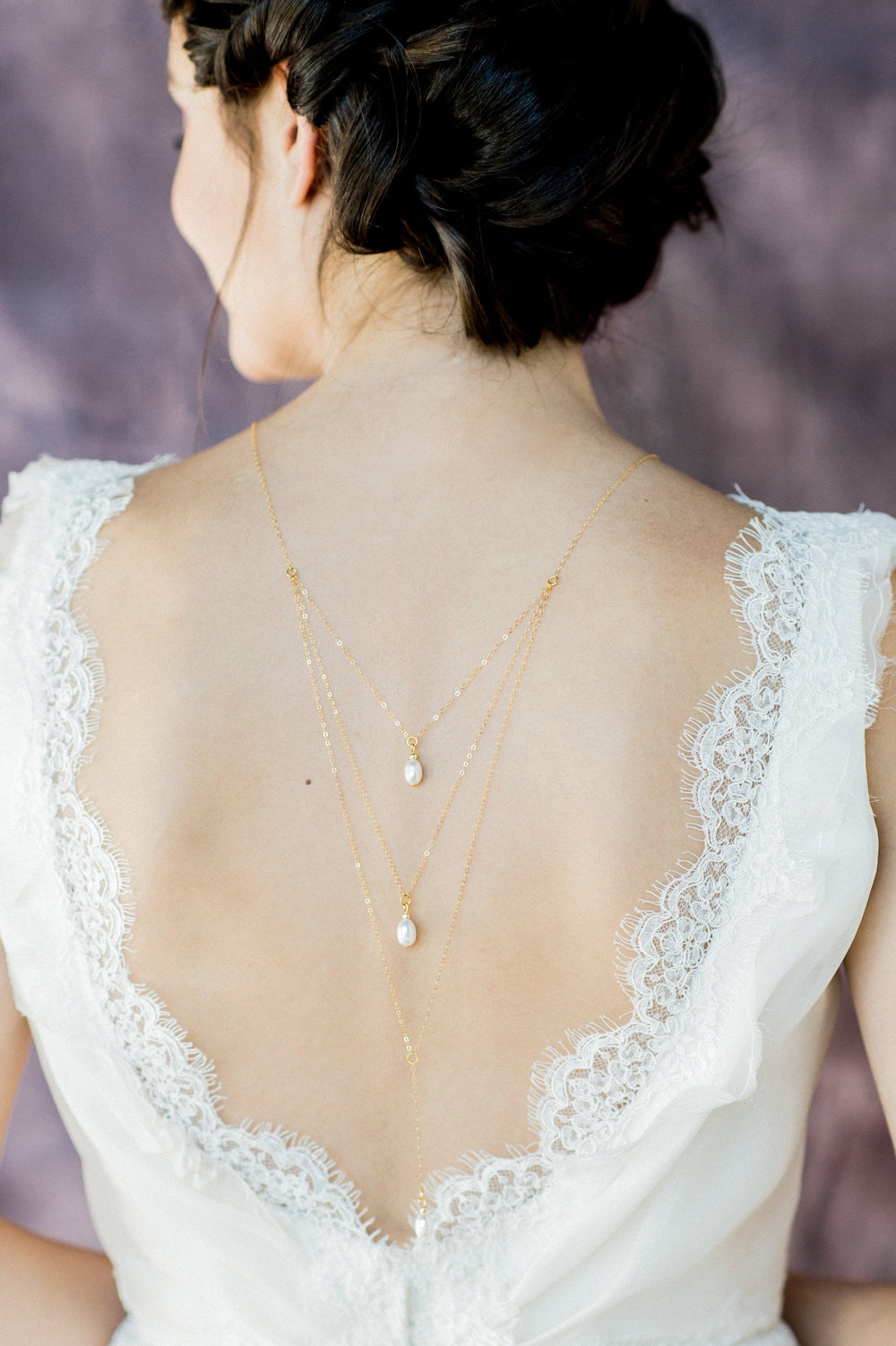 RITA Freshwater Pearl Bridal Back Necklace