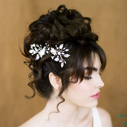 AVA Crystal & Pearl Flower Bridal Hair Pins