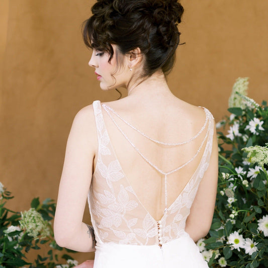 STELLA Detachable Beaded Crystal Back Jewelry for Wedding Dress